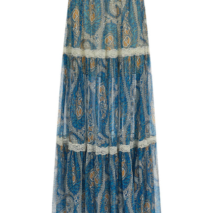 Etro Blue Silk Mini Skirt