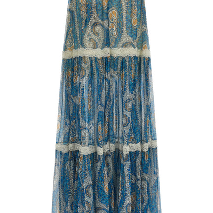 Etro Blue Silk Mini Skirt