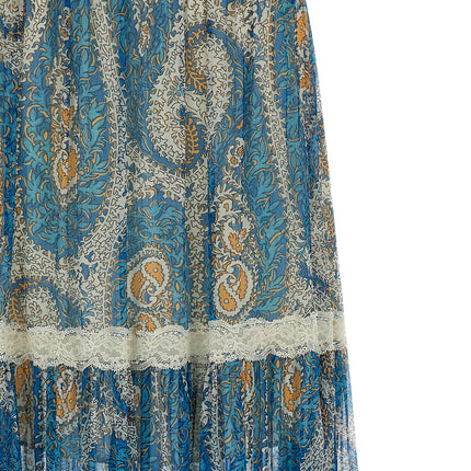 Etro Blue Silk Mini Skirt