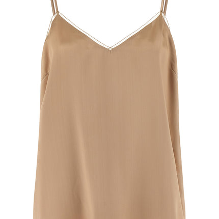 Fabiana Filippi Beige Viscose Tank Tops