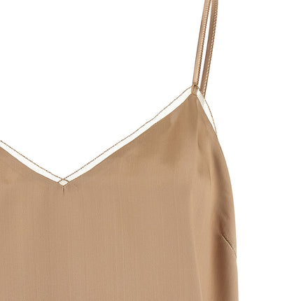 Fabiana Filippi Beige Viscose Tank Tops