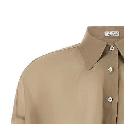 Brunello Cucinelli Beige Cotton Blouse