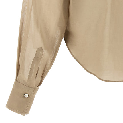 Brunello Cucinelli Beige Cotton Blouse
