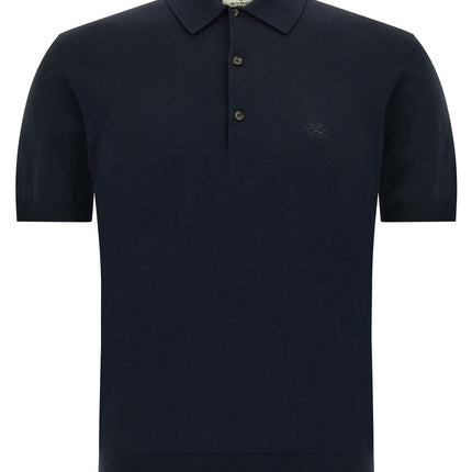 Etro Blue Cotton Polo Shirt