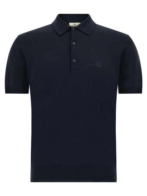 Etro Blue Cotton Polo Shirt