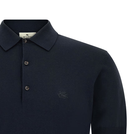Etro Blue Cotton Polo Shirt