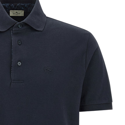 Etro Blue Cotton Polo Shirt