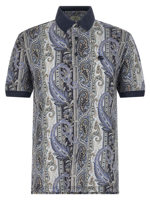 Etro Blue Cotton Polo Shirt