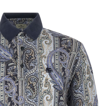 Etro Blue Cotton Polo Shirt