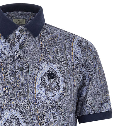Etro Blue Cotton Polo Shirt