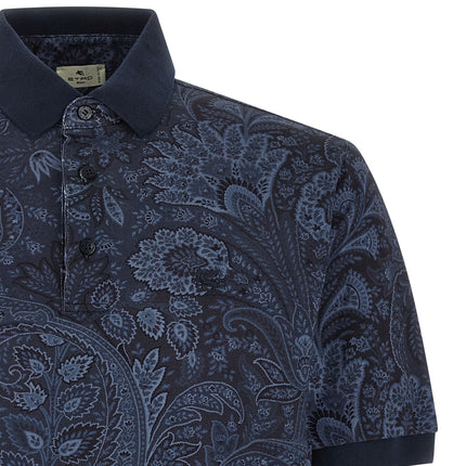 Etro Blue Cotton Polo Shirt