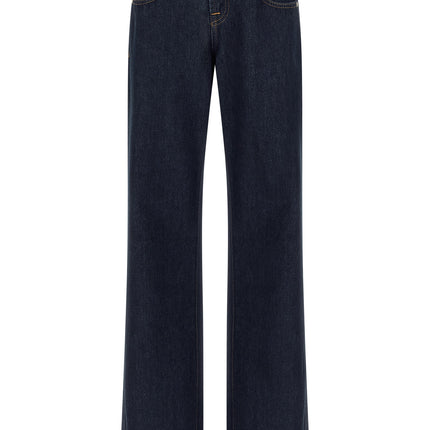 7 For All Mankind Blue Cotton Straight-Leg Jeans