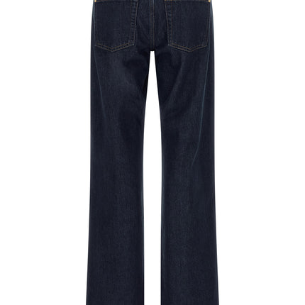 7 For All Mankind Blue Cotton Straight-Leg Jeans