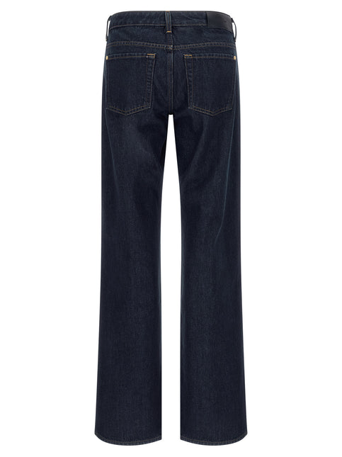 7 For All Mankind Blue Cotton Straight-Leg Jeans