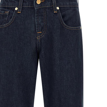 7 For All Mankind Blue Cotton Straight-Leg Jeans
