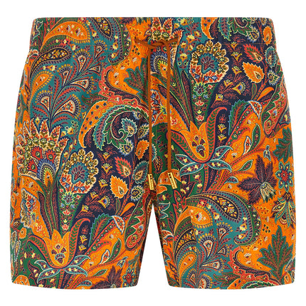 Etro Orange Polyester Swim Shorts