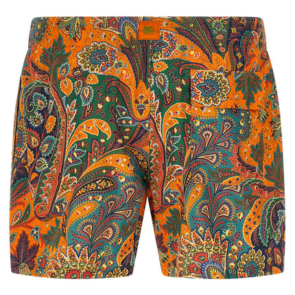 Etro Orange Polyester Swim Shorts