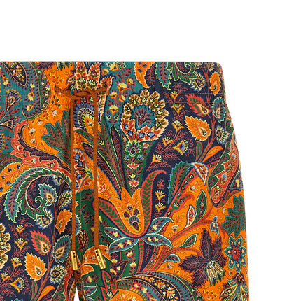 Etro Orange Polyester Swim Shorts