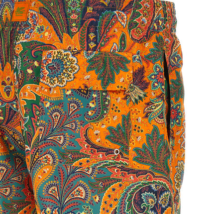 Etro Orange Polyester Swim Shorts