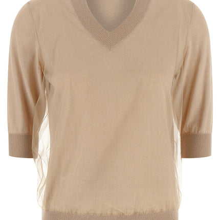 Fabiana Filippi Beige Virgin Wool Cardigan