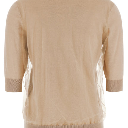 Fabiana Filippi Beige Virgin Wool Cardigan