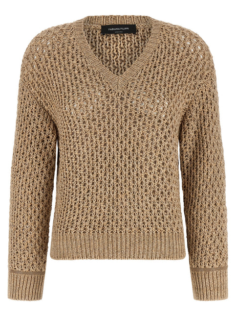 Fabiana Filippi Brown Cotton Cardigan