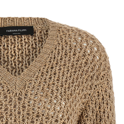 Fabiana Filippi Brown Cotton Cardigan