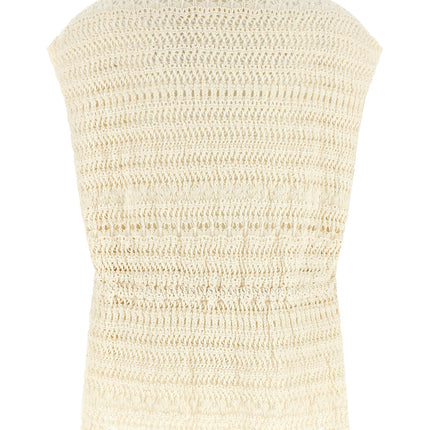 Fabiana Filippi Beige Cotton Sleeveless Jacket
