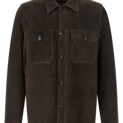 MooRER Brown Lamb Leather Leather Jacket