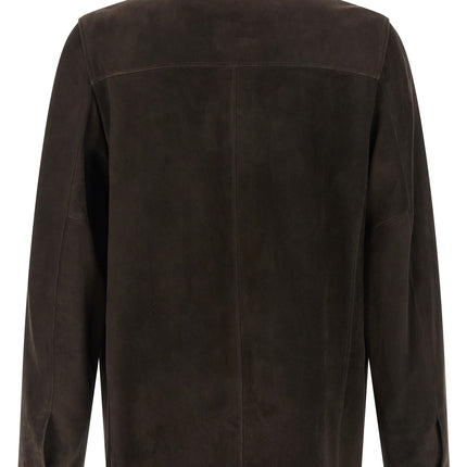 MooRER Brown Lamb Leather Leather Jacket