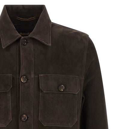 MooRER Brown Lamb Leather Leather Jacket