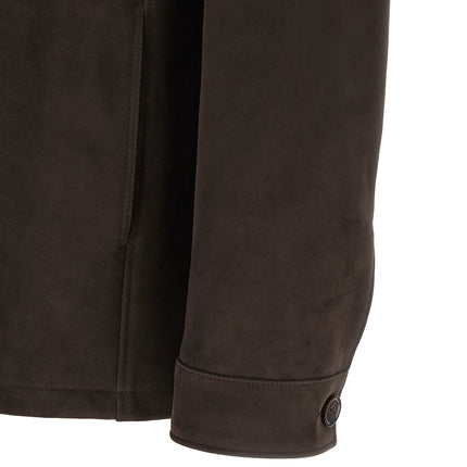 MooRER Brown Lamb Leather Leather Jacket