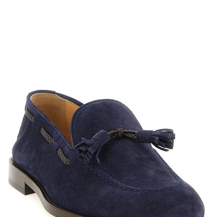 Brunello Cucinelli Blue Calfskin Slip-On Loafers