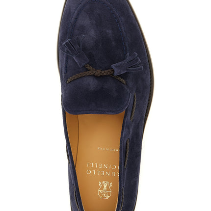 Brunello Cucinelli Blue Calfskin Slip-On Loafers