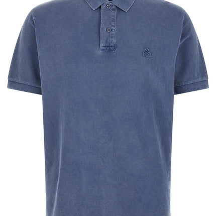MARANT Blue Cotton Polo Shirt