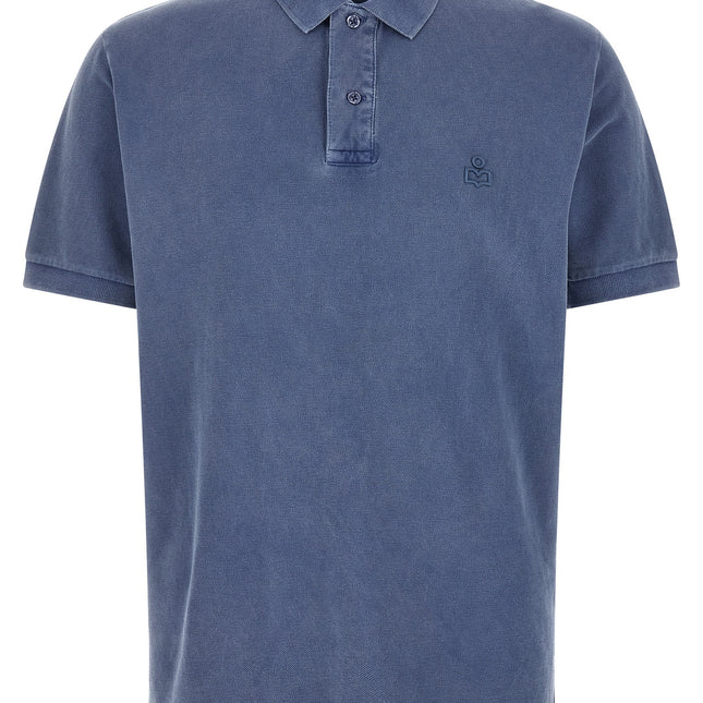 MARANT Blue Cotton Polo Shirt