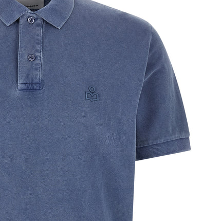 MARANT Blue Cotton Polo Shirt
