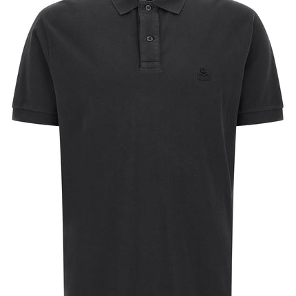 MARANT Black Cotton Polo Shirt