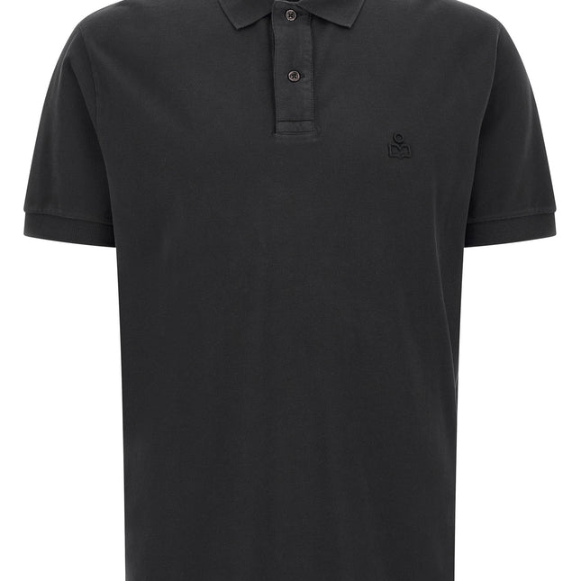 MARANT Black Cotton Polo Shirt