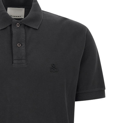 MARANT Black Cotton Polo Shirt
