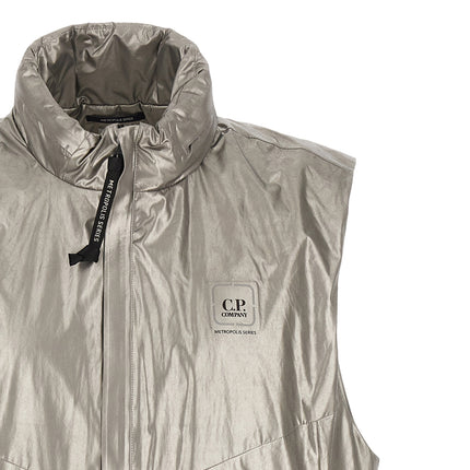 C.P. Company Silver Polyester Sleeveless Jacket