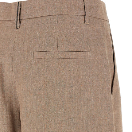 Brunello Cucinelli Multicolor Linen Flared Pants