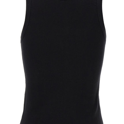 Versace Black Cotton Sleeveles T-Shirt