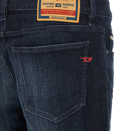 Diesel Blue Cotton Straight-Leg Jeans