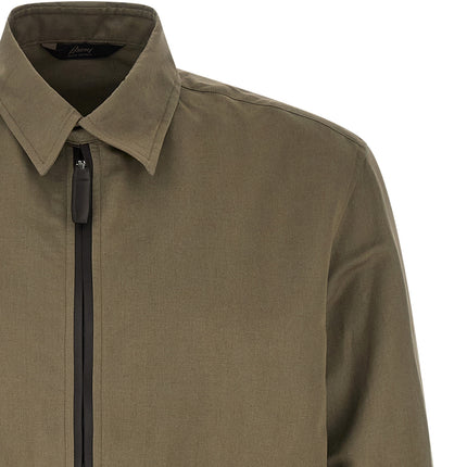 Brioni Bicolor Linen Full-Length Jacket