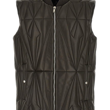 Rick Owens Brown Lamb Leather Sleeveless Jacket