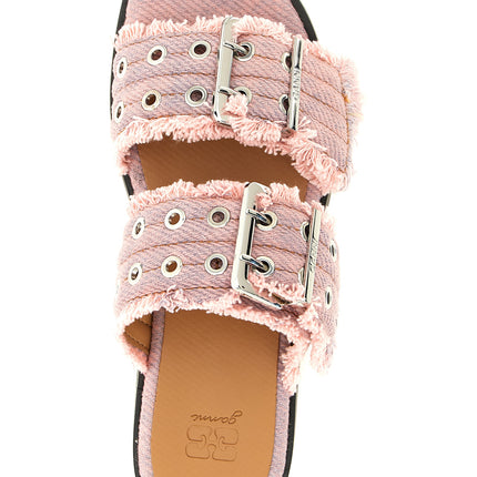 Ganni Multicolor Organic Cotton Slides