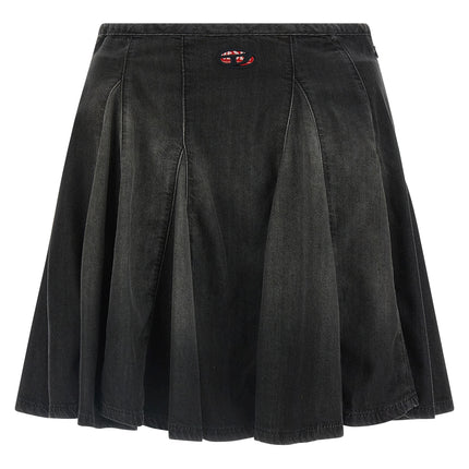 Diesel Black Cotton Long Skirt