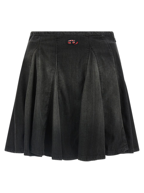 Diesel Black Cotton Long Skirt