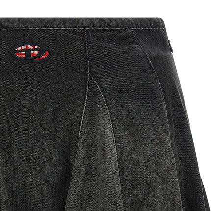 Diesel Black Cotton Long Skirt